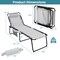 Costway Patio Folding Chaise Lounge Chair Portable Sun Lounger with Adjustable Backrest Grey/Navy